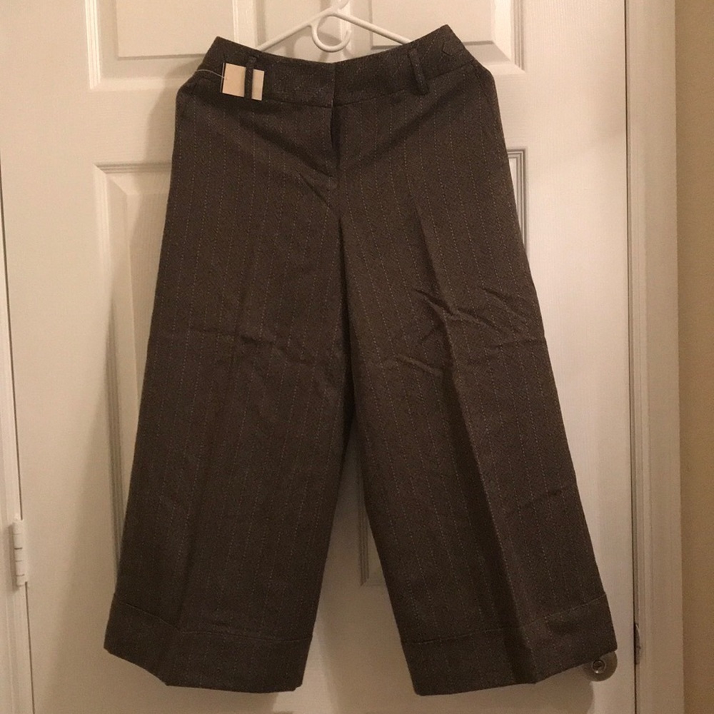 LOFT Chocolate Wide-Leg Trousers